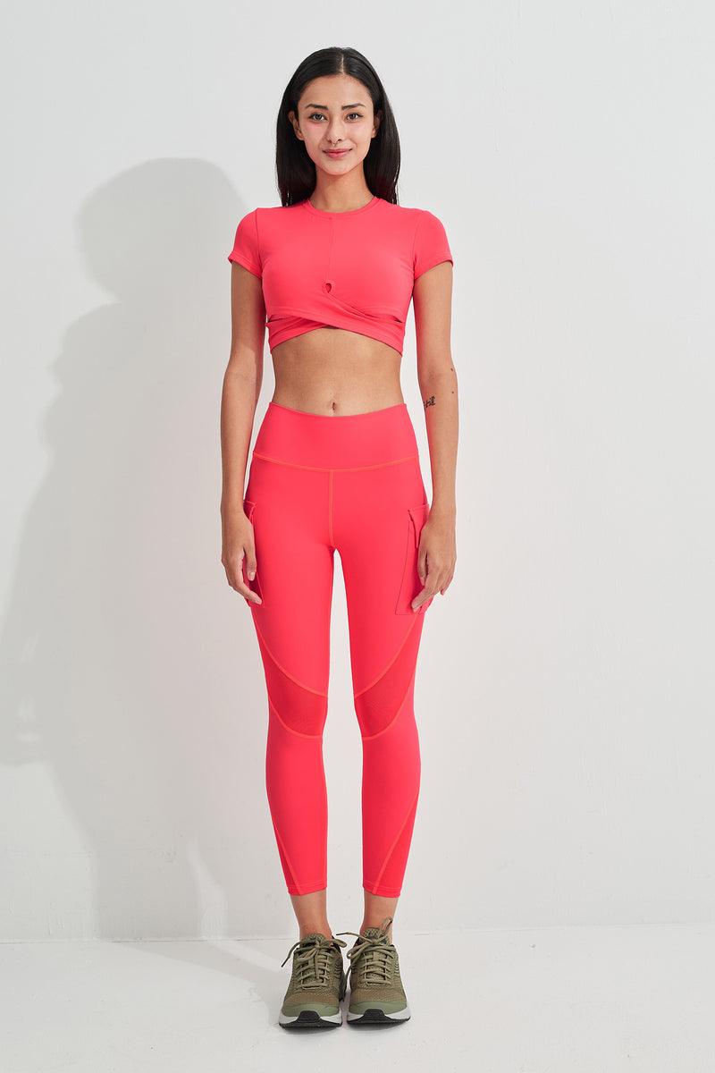Electric Scarlet Criss-Cross Cropped Top